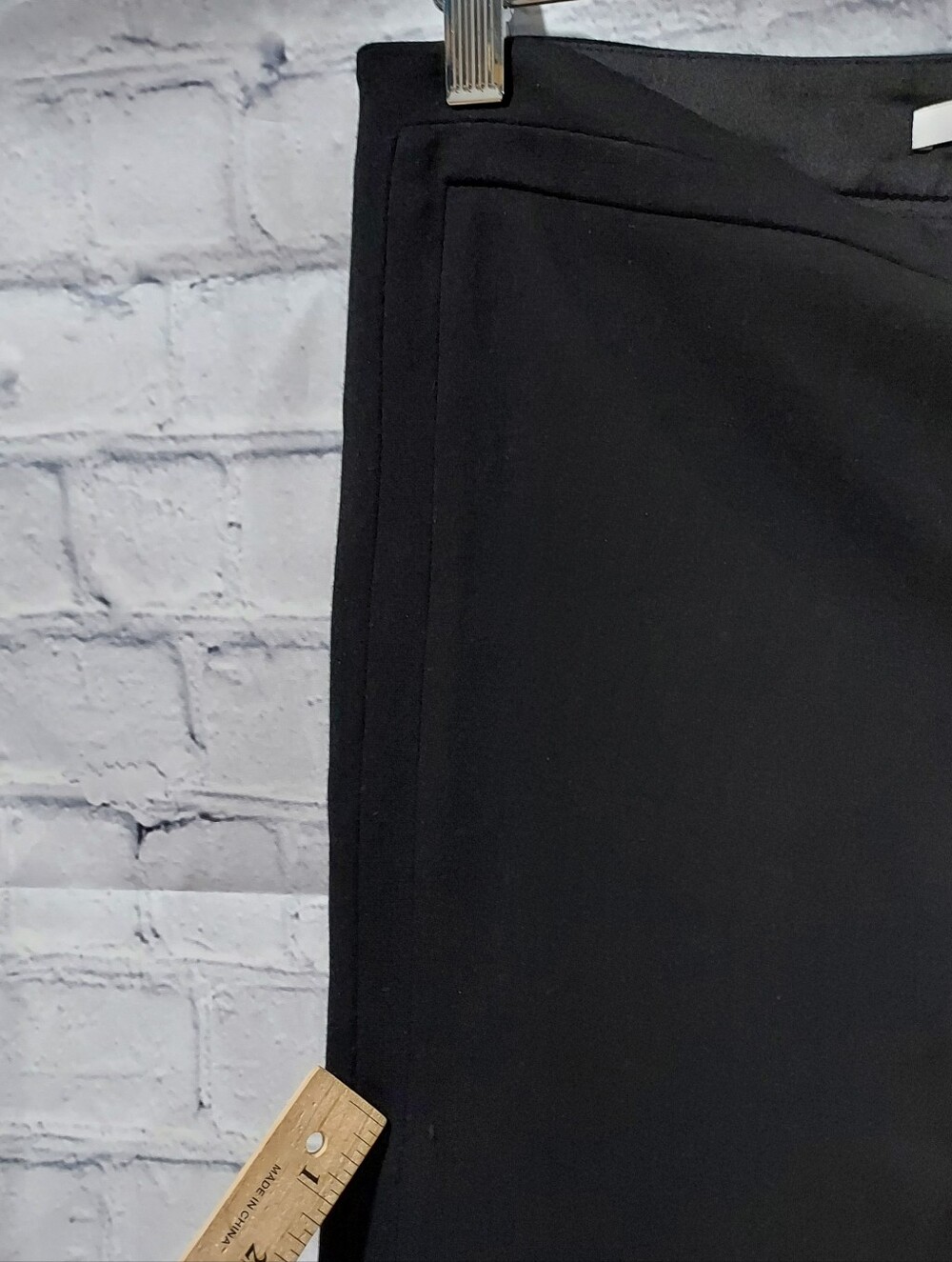 Diane Von Furstenberg Size 6 Ponte Black Pants Side Zip Career Office Business - Picture 3 of 16